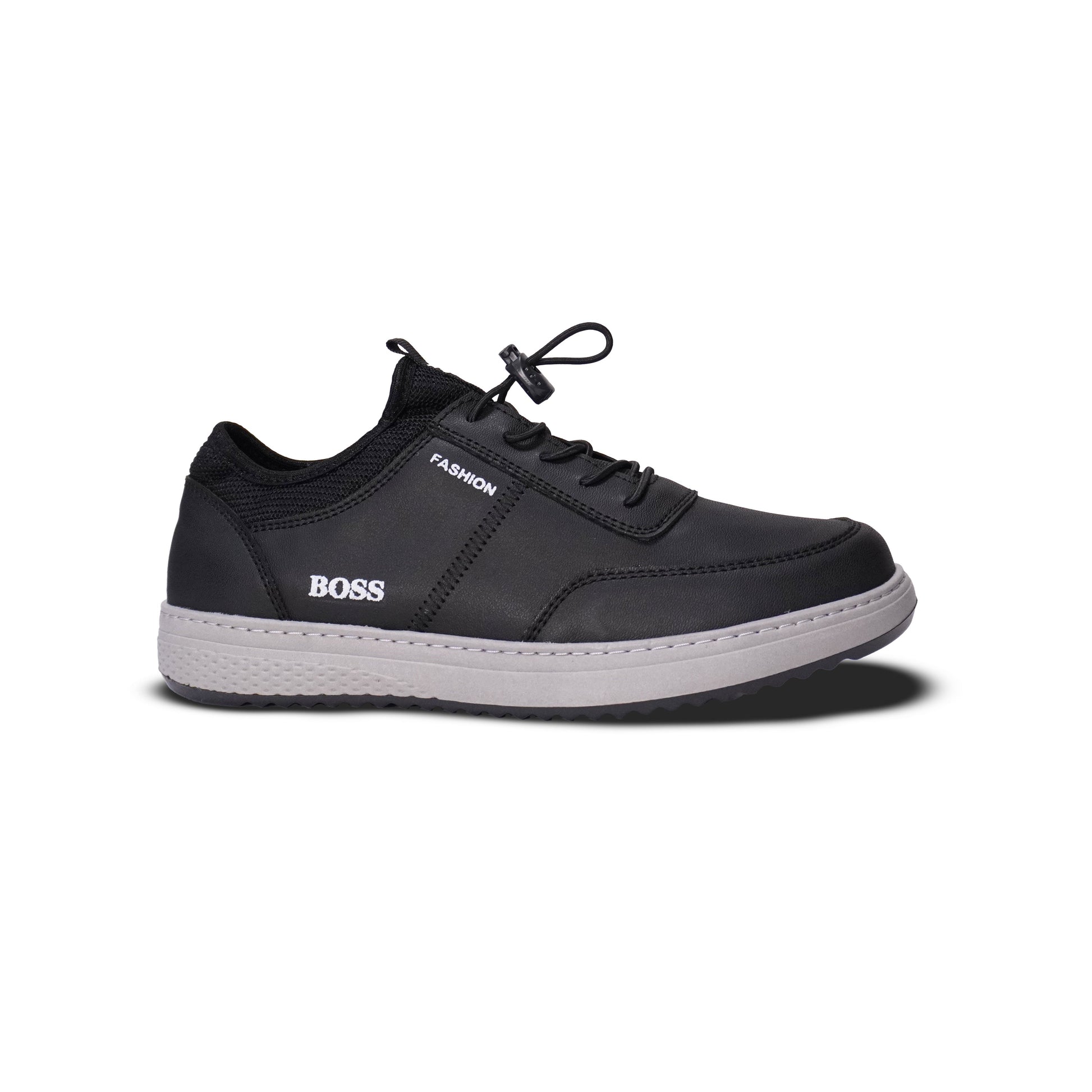 Tenis urbanos Fashion Boss negros en sintético y malla con suela spansor. Diseño minimalista, cómodos y perfectos para uso diario en Colombia.